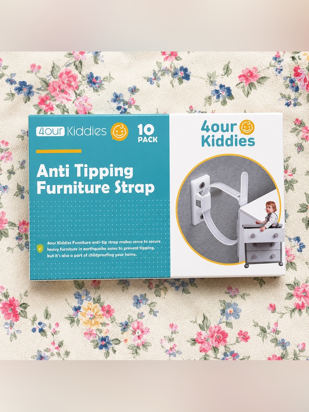 Anti Tipping Furniture Strap (White) - 10 Pack